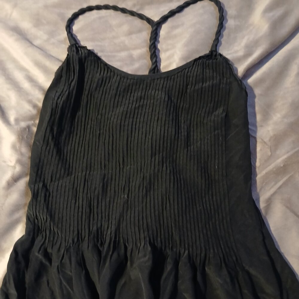 Banana Republic Women's Twist Strap Silk Dress Black GUC - Picture 2 of 7
